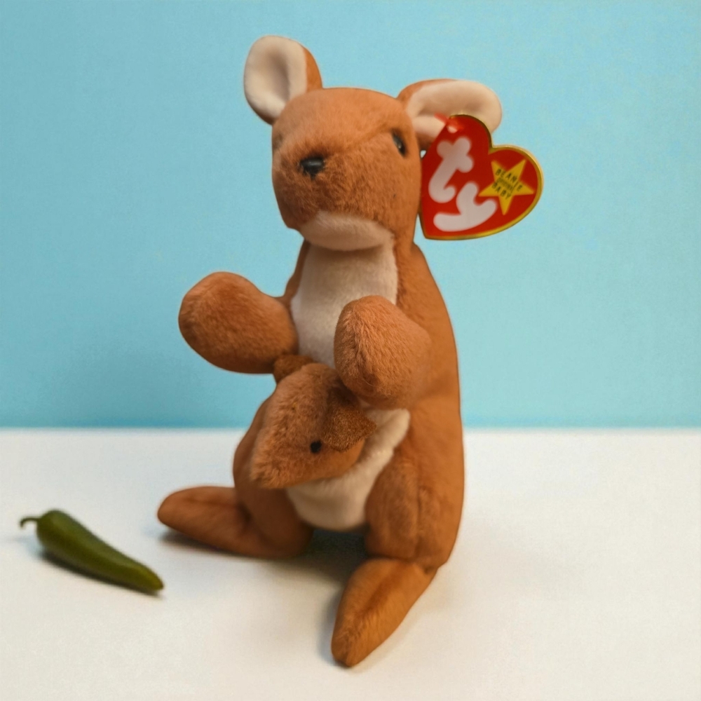BOGO Ty Tan and Cream Kangaroo " Pouch" Plush Toy